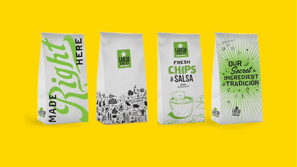 Laredo Taco Company bag package design